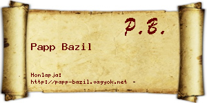 Papp Bazil névjegykártya
